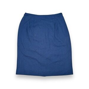 JONES NEW YORK NAVY WOOL PENCIL SKIRT